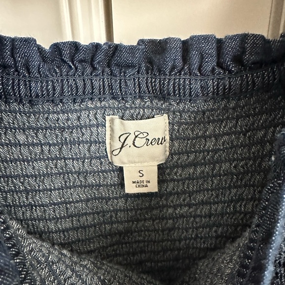 J.crew chambray mini smocked puff sleeve dress small - Picture 4 of 4